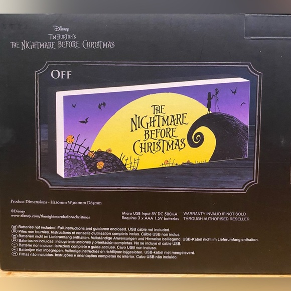 Disney Tim Burton’s The Nightmare Before Christmas Logo Light Made By Paladone - Picture 2 of 7